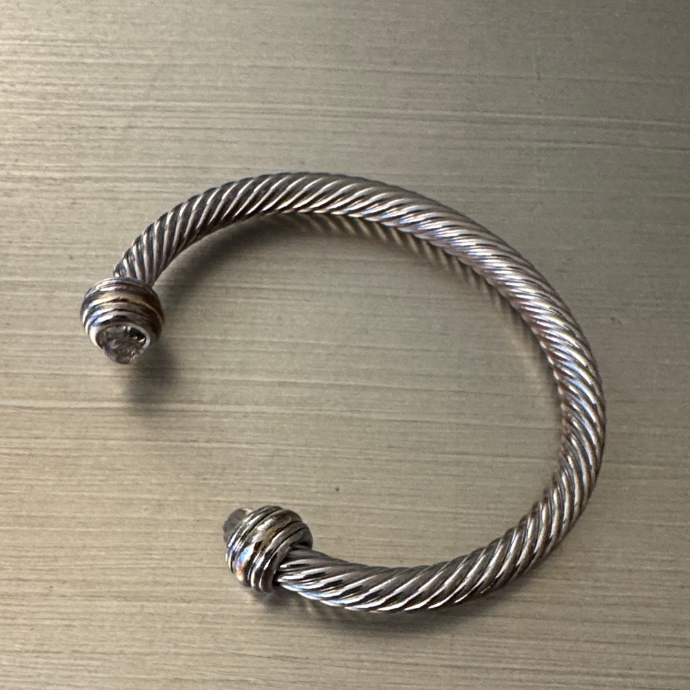 Silver Twisted Cable Cuff Bracelet - image 1